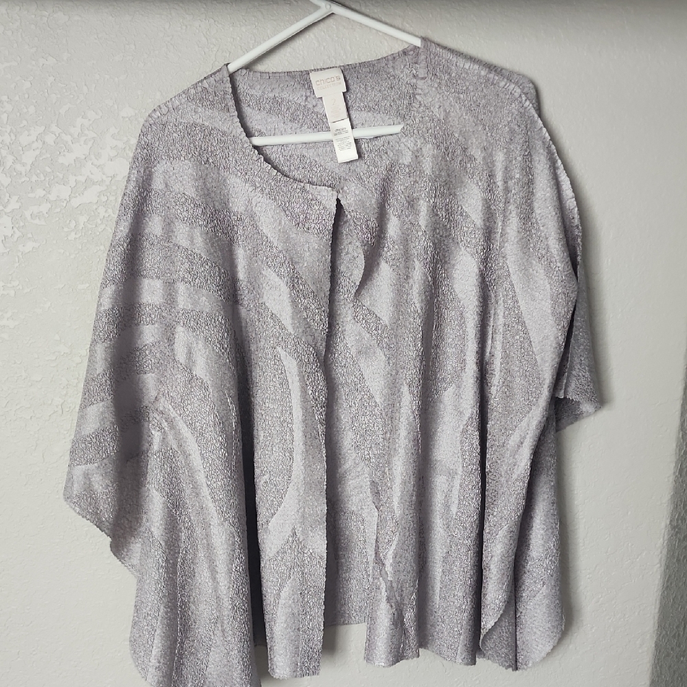 Chico's Gray Patterned Women's Top